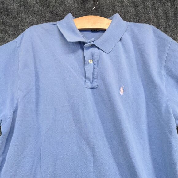 Polo by Ralph Lauren Men's Polo Shirt Blue XL Short Sleeve High Low Hem - Picture 3 of 14